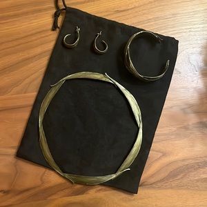 Michael Michaud eucalyptus necklace earrings cuff